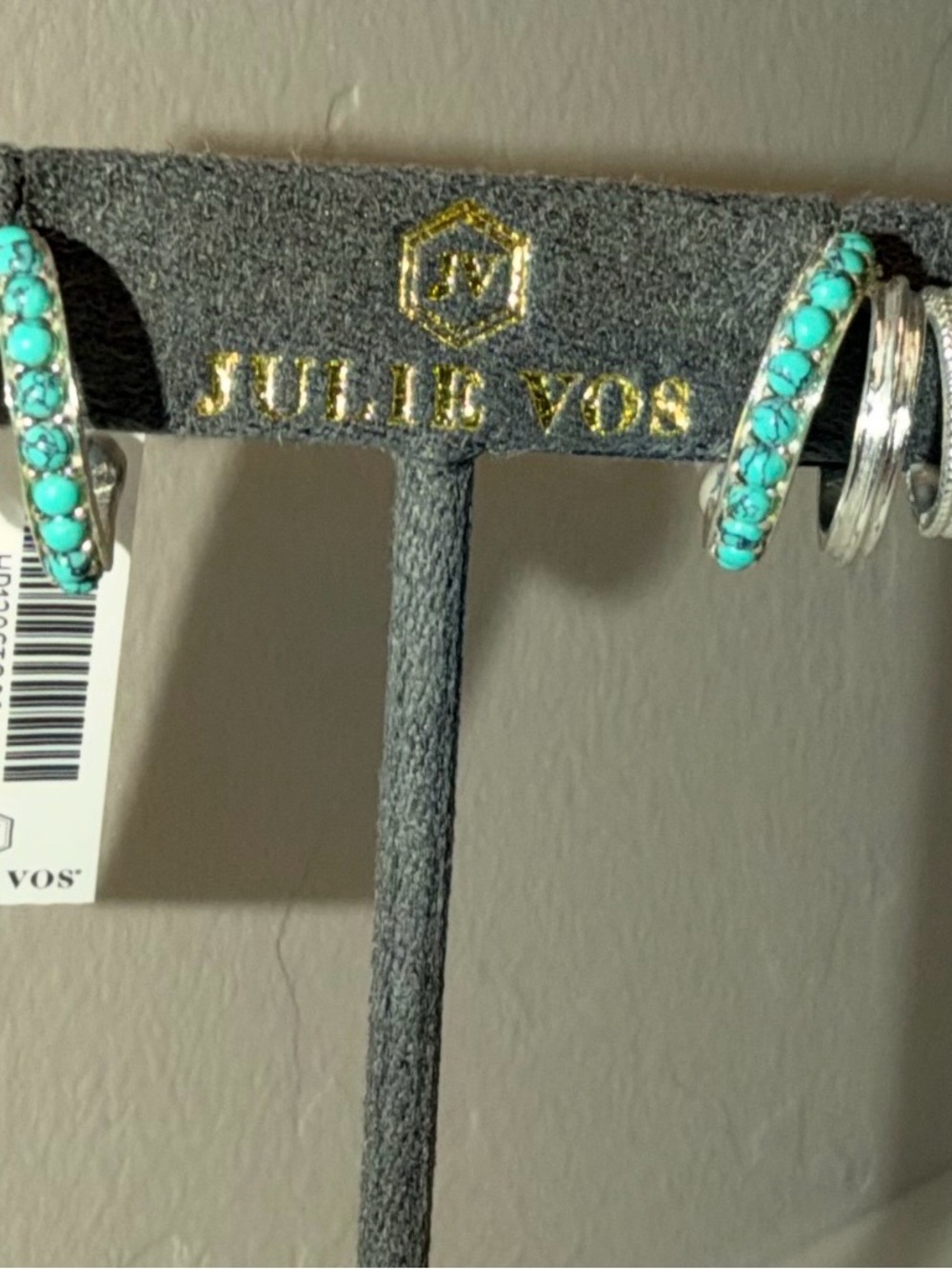 Julie Vos Turquoise Beaded Hoop Earrings - Silver